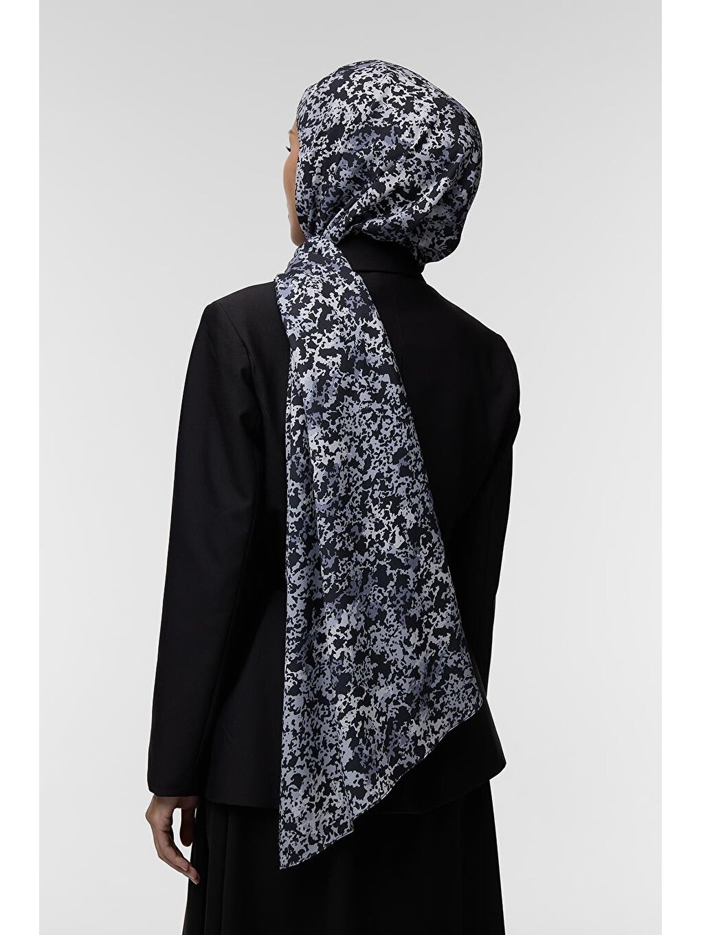 Siyah Daily Print Şal Safari Desenli-3