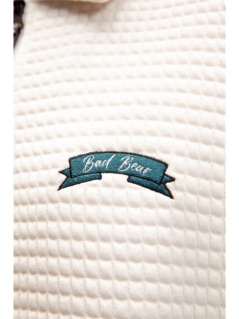 Beyaz Diez Marshmallow Yarım Fermuarlı Erkek Sweatshirt-4