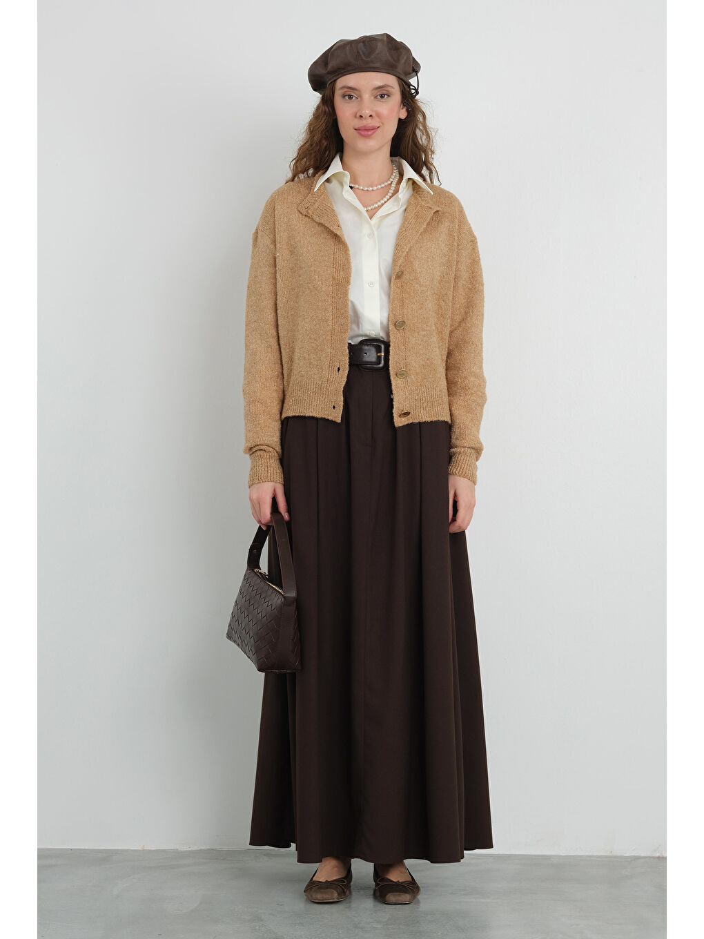 Kahverengi Buklet Hırka Sütlü Kahve-1