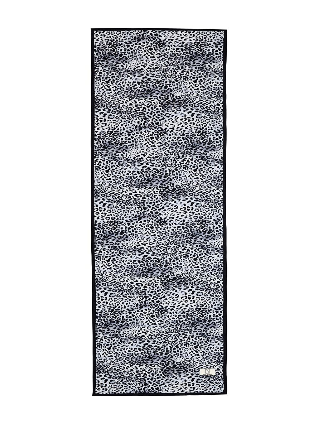 Siyah Daily Print Şal Black Leopard Desenli-7