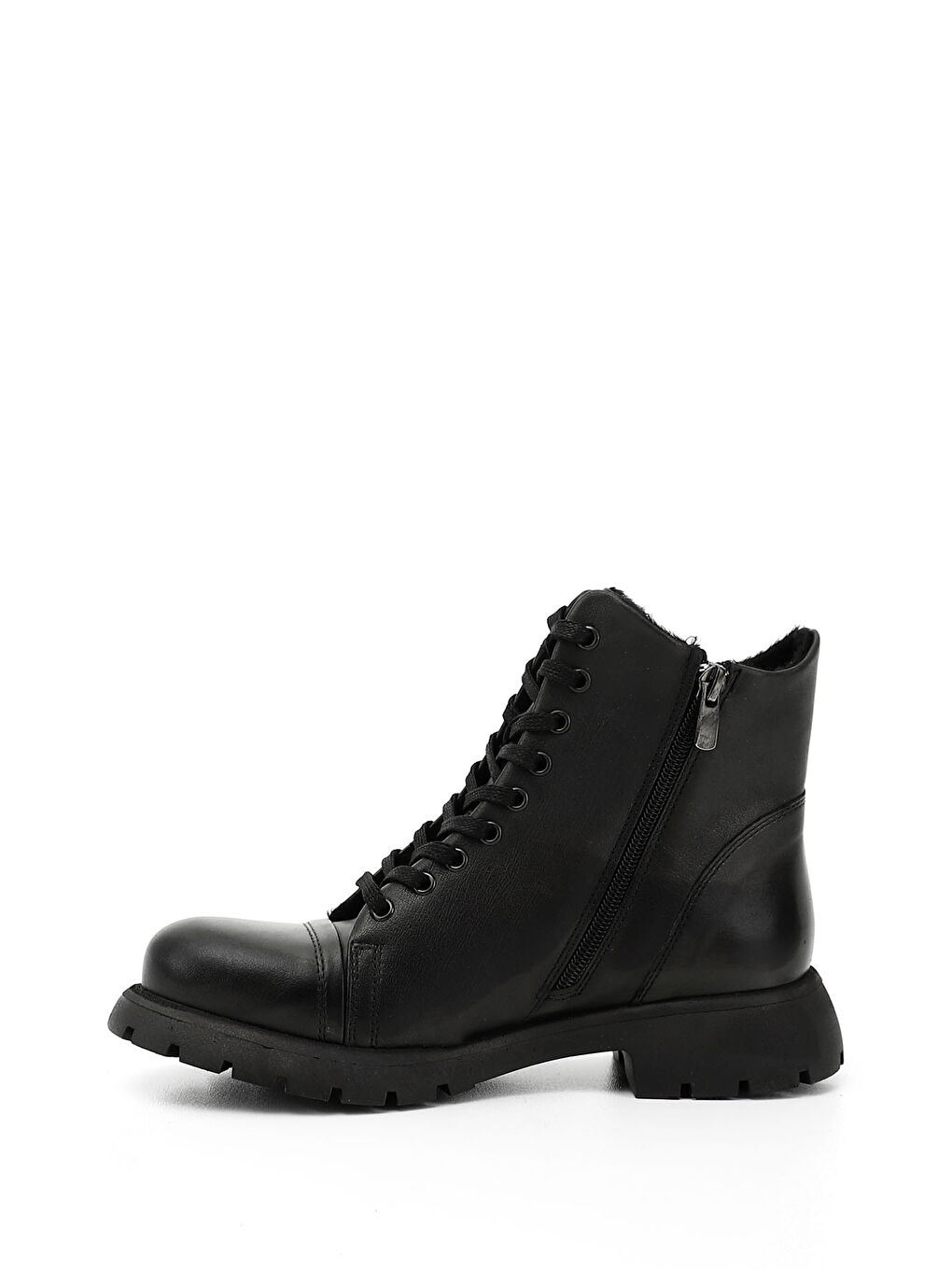 Mor Kadın ZÜMRÜT-SİYAH Fermuarlı Hakiki Deri Postal Bot-2