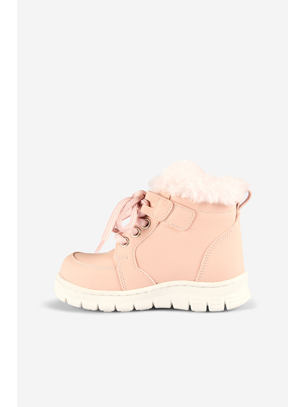 Pembe Punto Kürklü Kız Bebek Pudra Bot-1