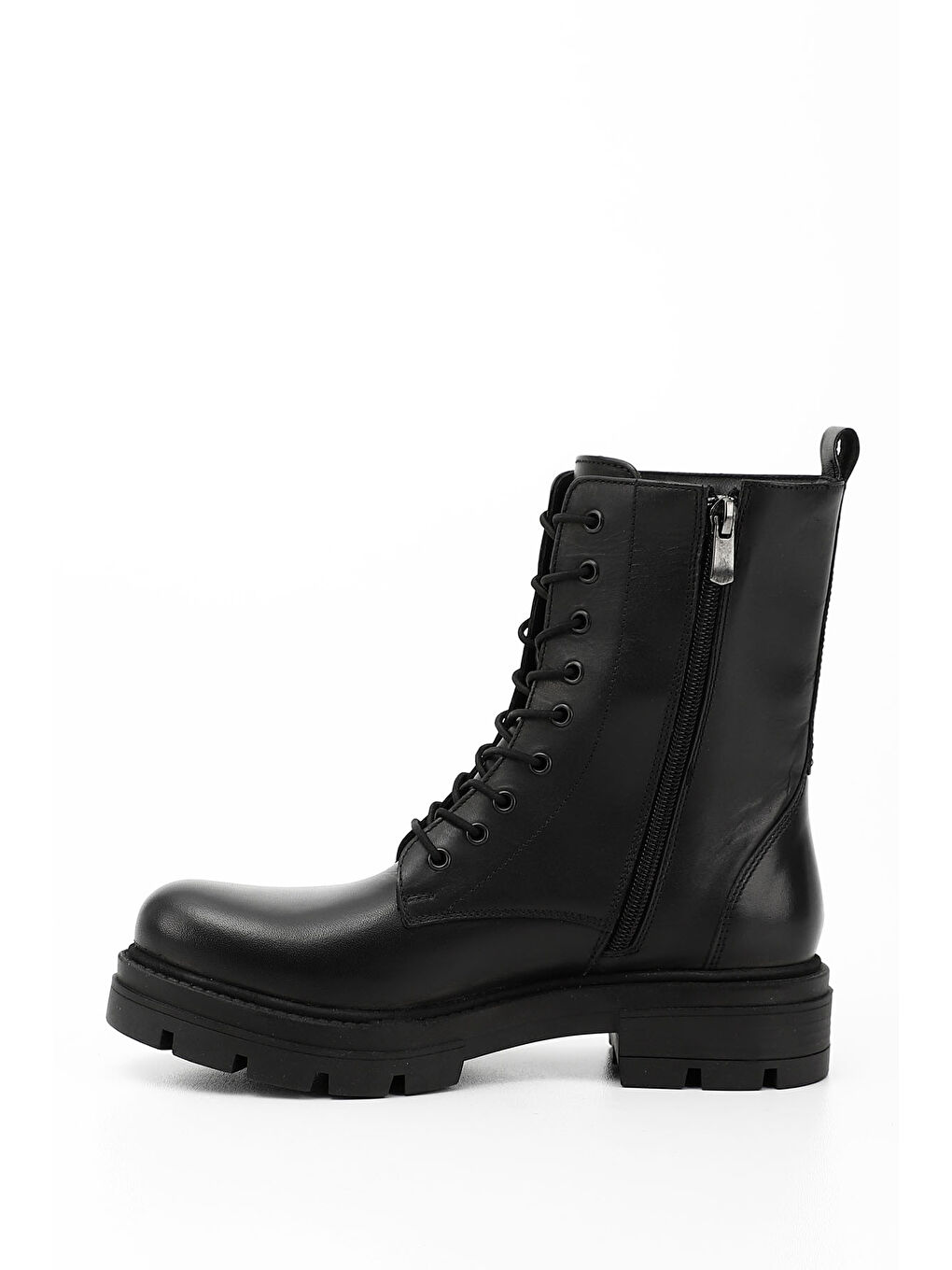 Mor Kadın ZÜMRÜT-SİYAH Fermuarlı Hakiki Deri Postal Bot-2