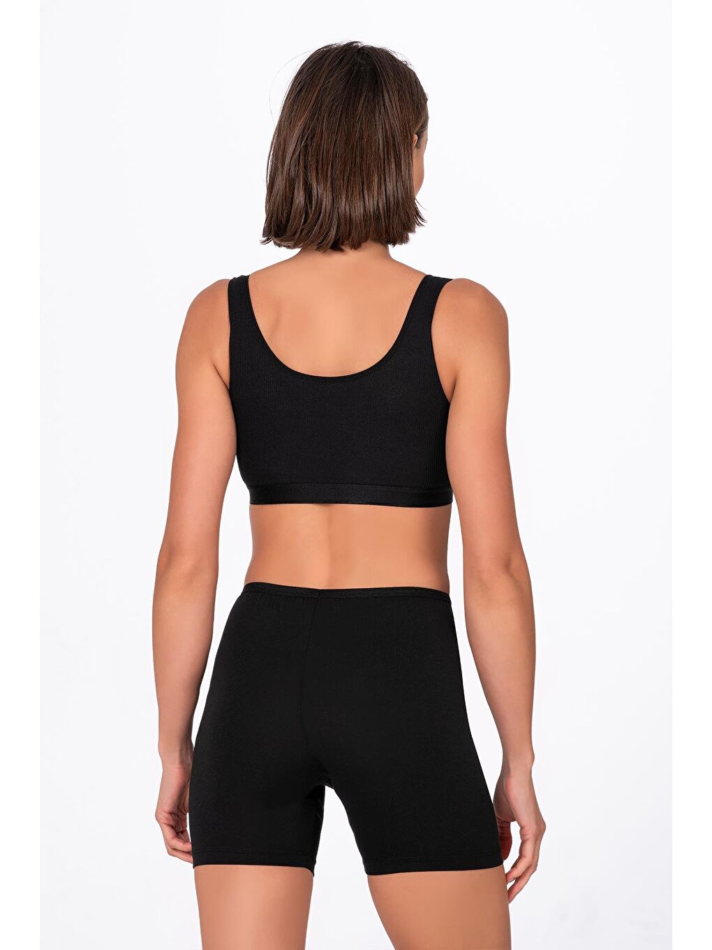 Kadın Elastanlı Süprem Diz Üstü Tayt | Siyah K26591-1