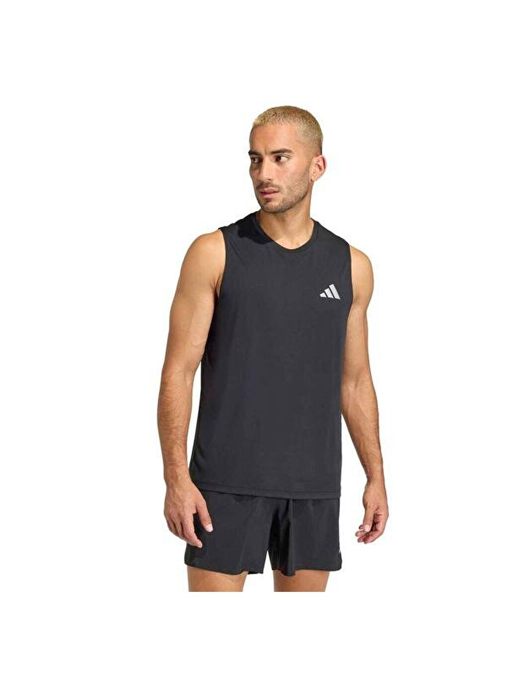 Running Essentials Erkek Siyah Yuvarlak Yaka Atlet