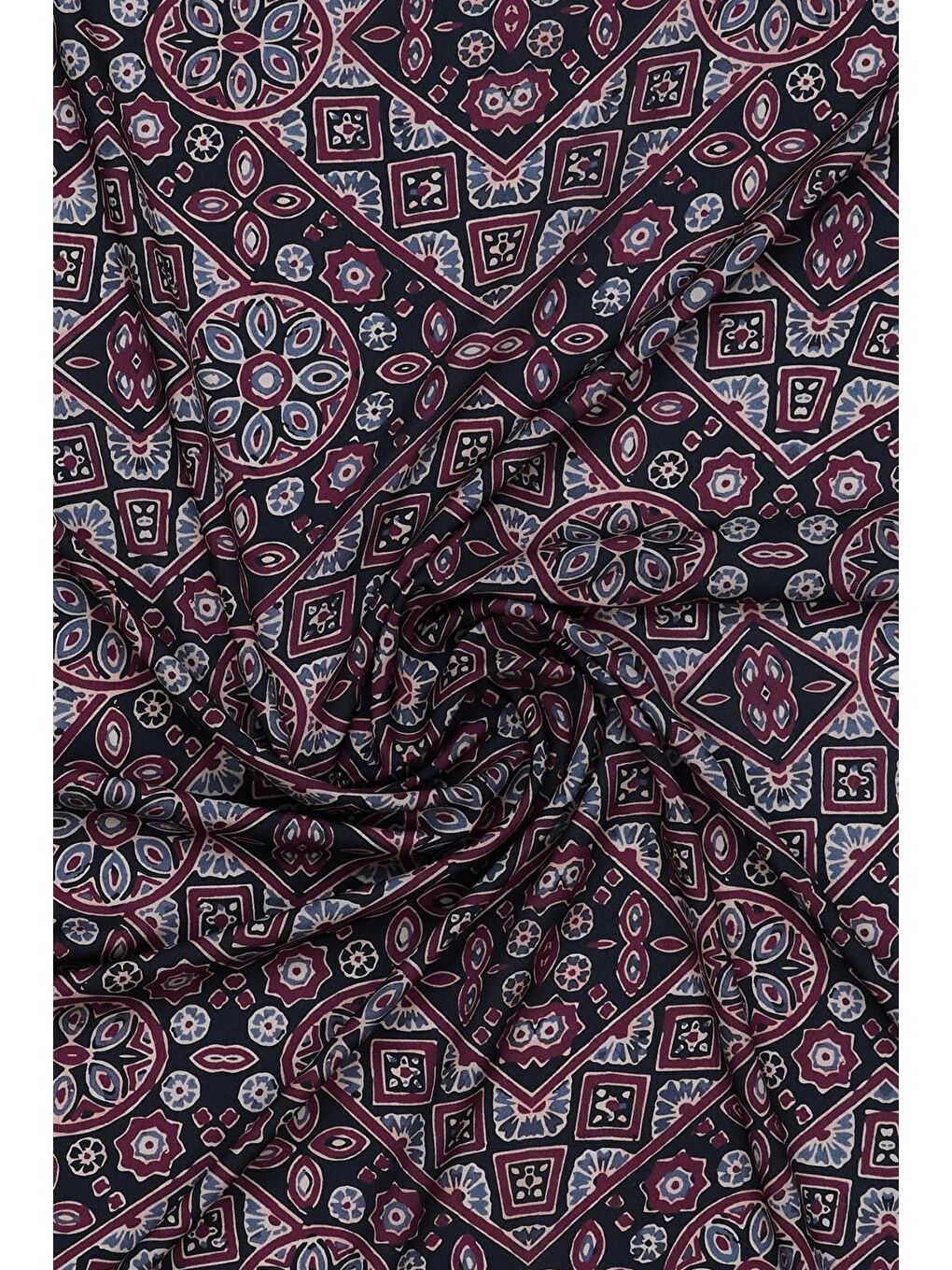 Bordo Daily Print Şal Palm Desenli-6