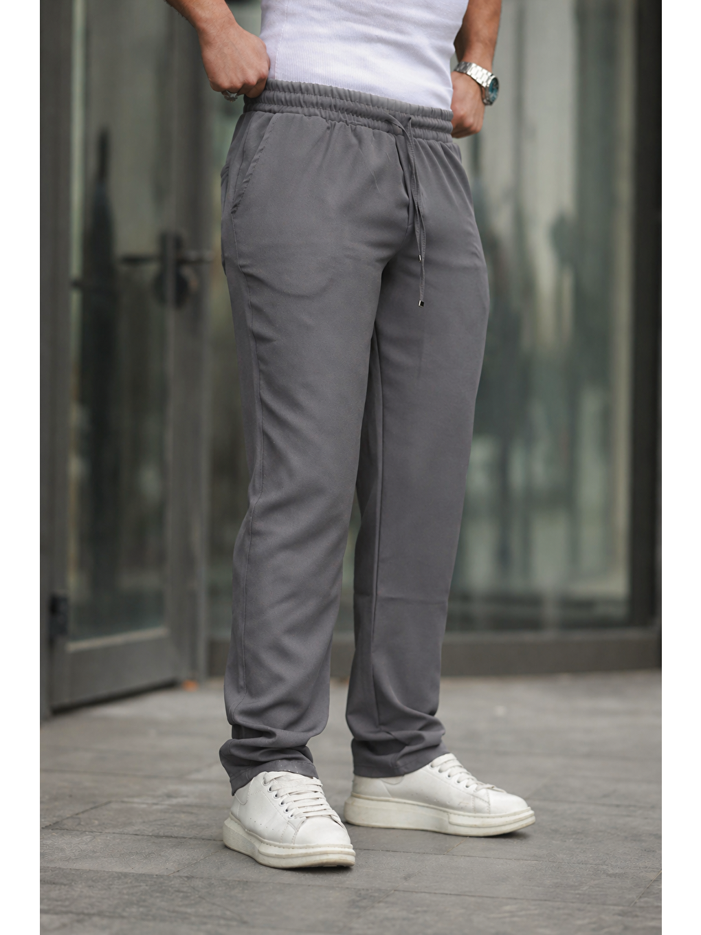 Antrasit Erkek Bol Paça Baggy Pantolon