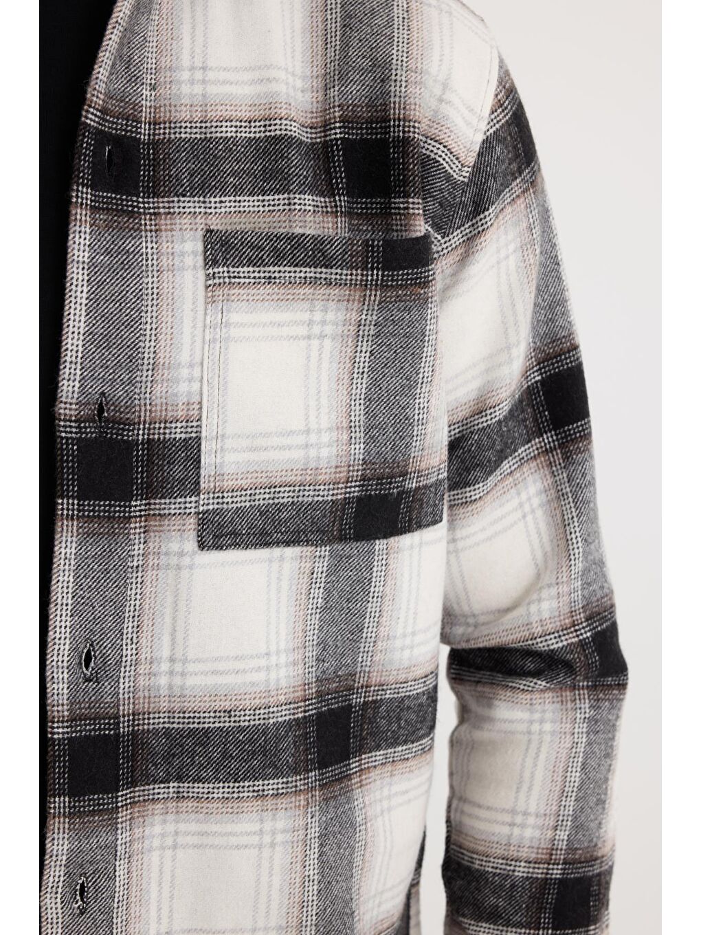 Karışık Erkek Regular Fit Normal Kesim Çift Cepli Kışlık Oduncu Kareli Gömlek-2