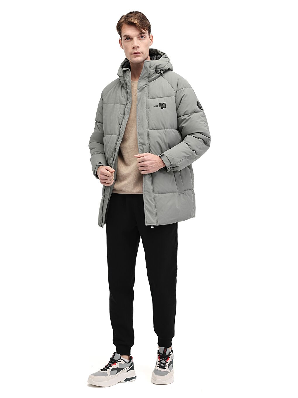 ML COLIN 3OTW500 5PR Yeşil Erkek Uzun Şişme Mont-2