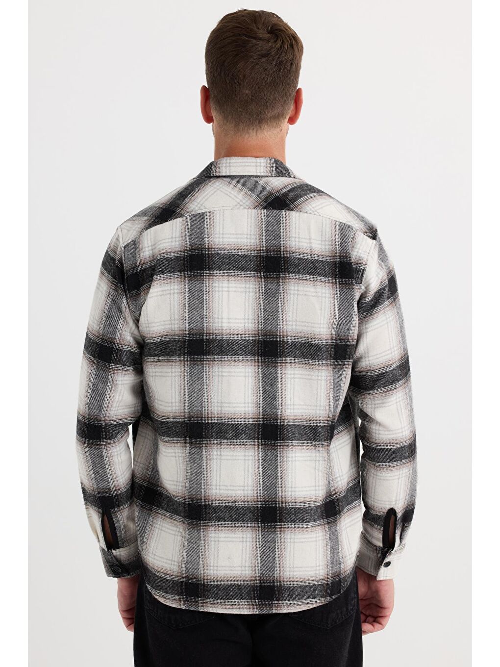 Karışık Erkek Regular Fit Normal Kesim Çift Cepli Kışlık Oduncu Kareli Gömlek-6