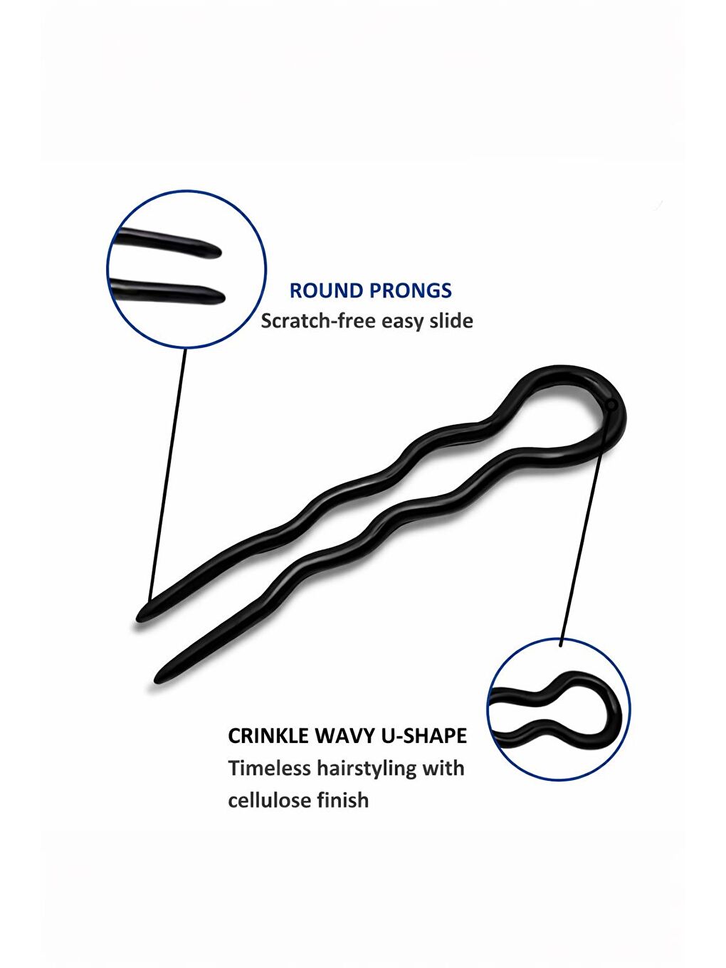 Siyah Plastik Kolay Topuz Tokası 3 Adet-2