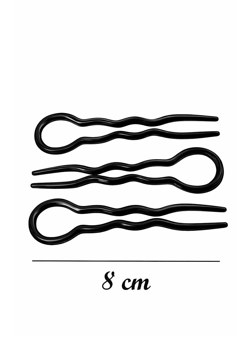 Siyah Plastik Kolay Topuz Tokası 3 Adet-3