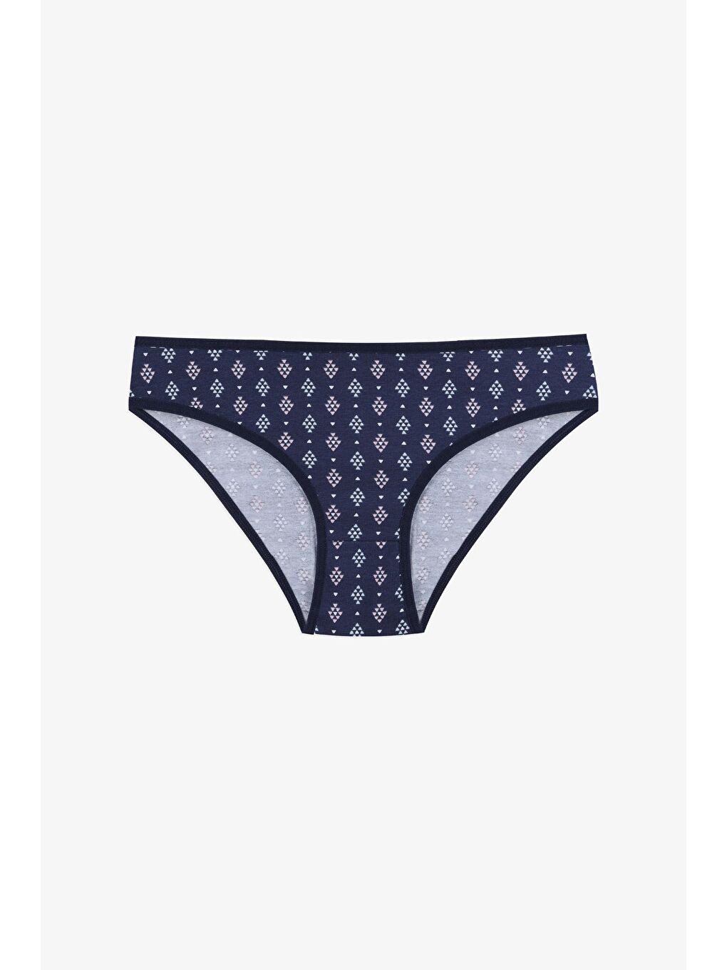 Lacivert Kadın 7'li Desenli Pamuklu Elastanlı Külot-1