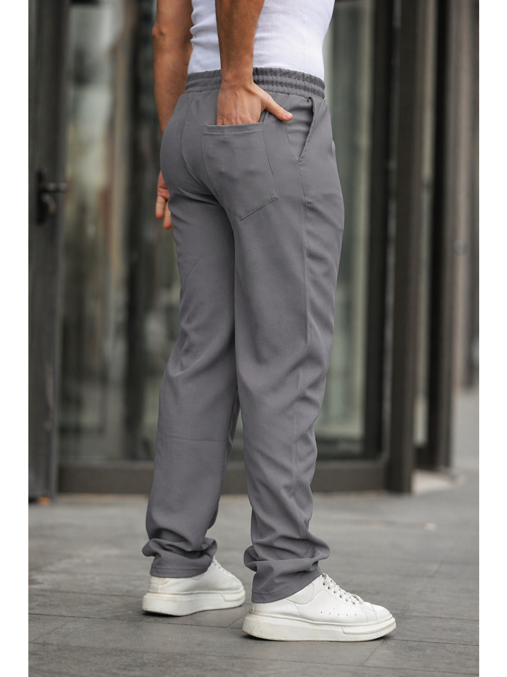 Antrasit Erkek Bol Paça Baggy Pantolon-2