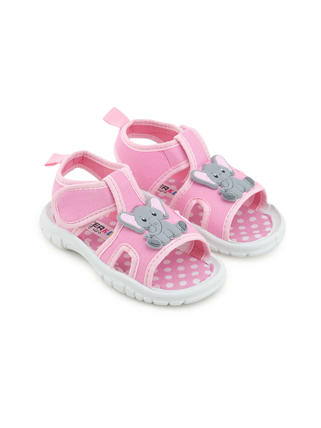 Pembe Kız Çocuk Bilekten Cırtlı Ayarlanabilir PVC Rahat Esnek Taban Günlük Sandalet-2