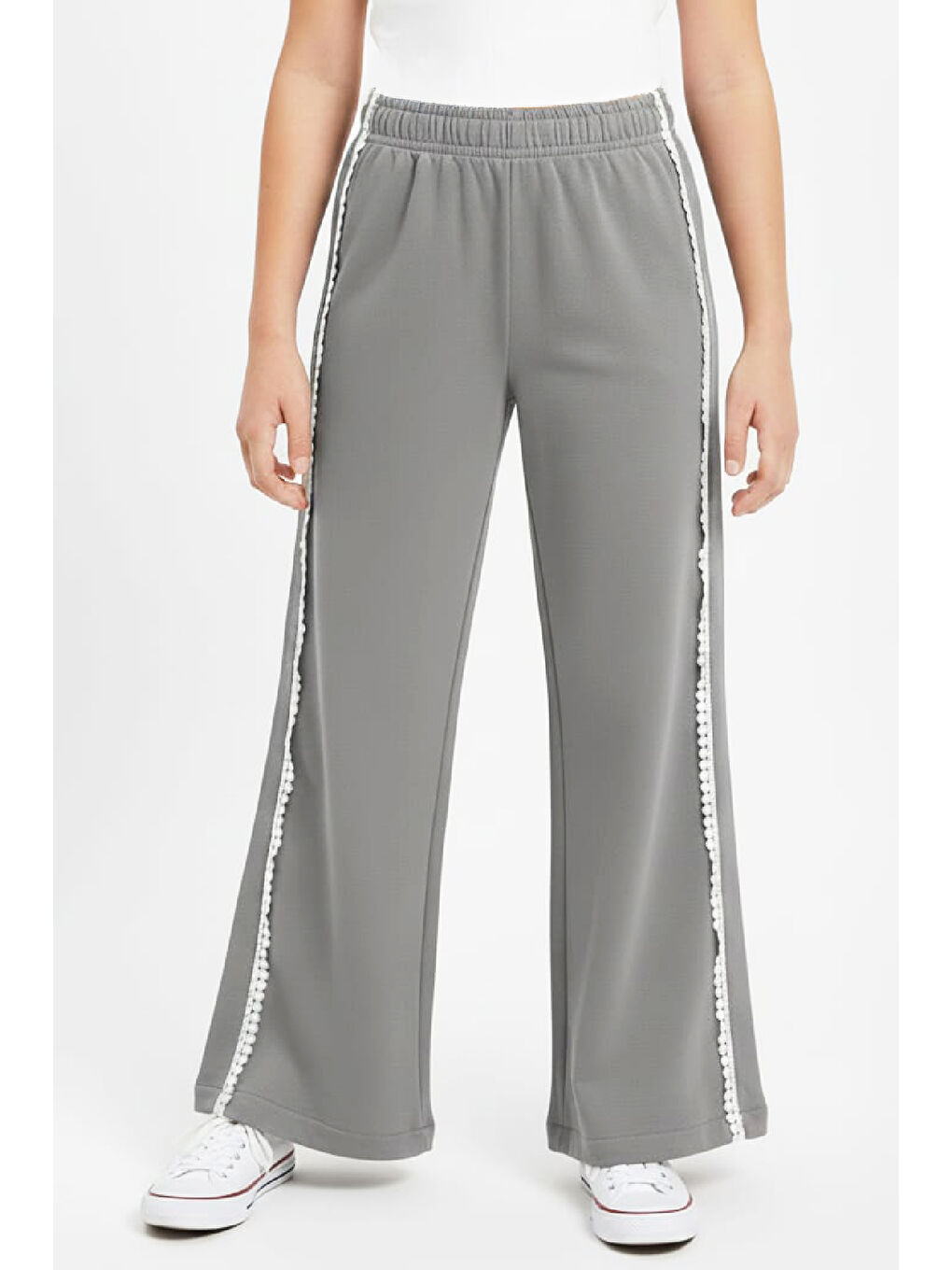 Gri Kız Çocuk Eşofman Alt -3 İplik Diyagonal Kumaş- 6-14 Yaş 12460