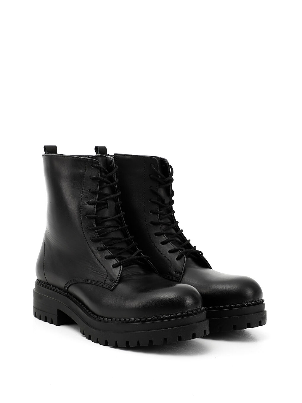 Mor Kadın ZÜMRÜT-SİYAH Fermuarlı Hakiki Deri Postal Bot-1