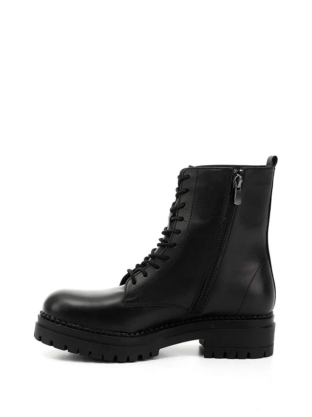 Mor Kadın ZÜMRÜT-SİYAH Fermuarlı Hakiki Deri Postal Bot-2