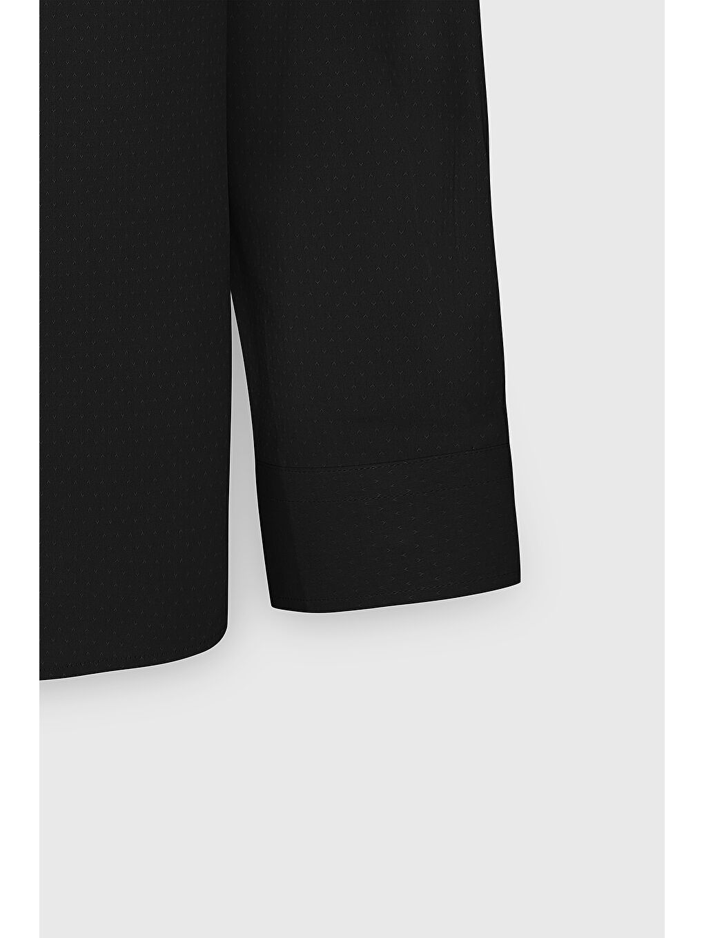Erkek Siyah Pamuklu Slim Fit Dar Kesim Klasik Yaka Armürlü Gömlek-8