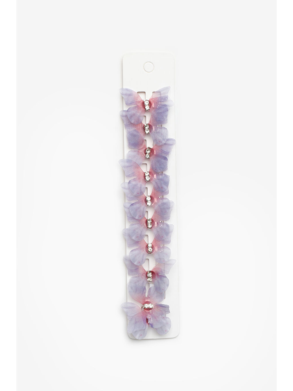 Lila Kelebek Figürlü 10'lu Kız Çocuk Saç Küpesi