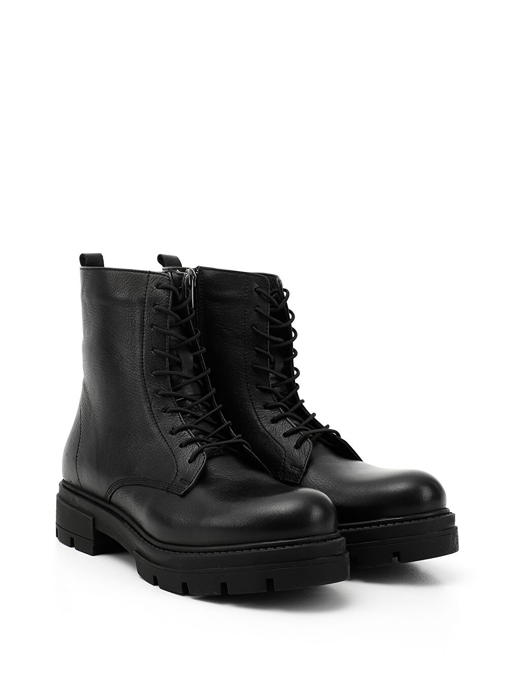 Mor Kadın ZÜMRÜT-SİYAH Fermuarlı Hakiki Deri Postal Bot-1