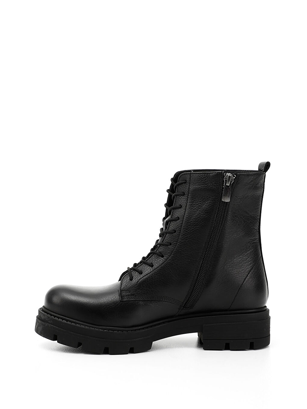 Mor Kadın ZÜMRÜT-SİYAH Fermuarlı Hakiki Deri Postal Bot-2