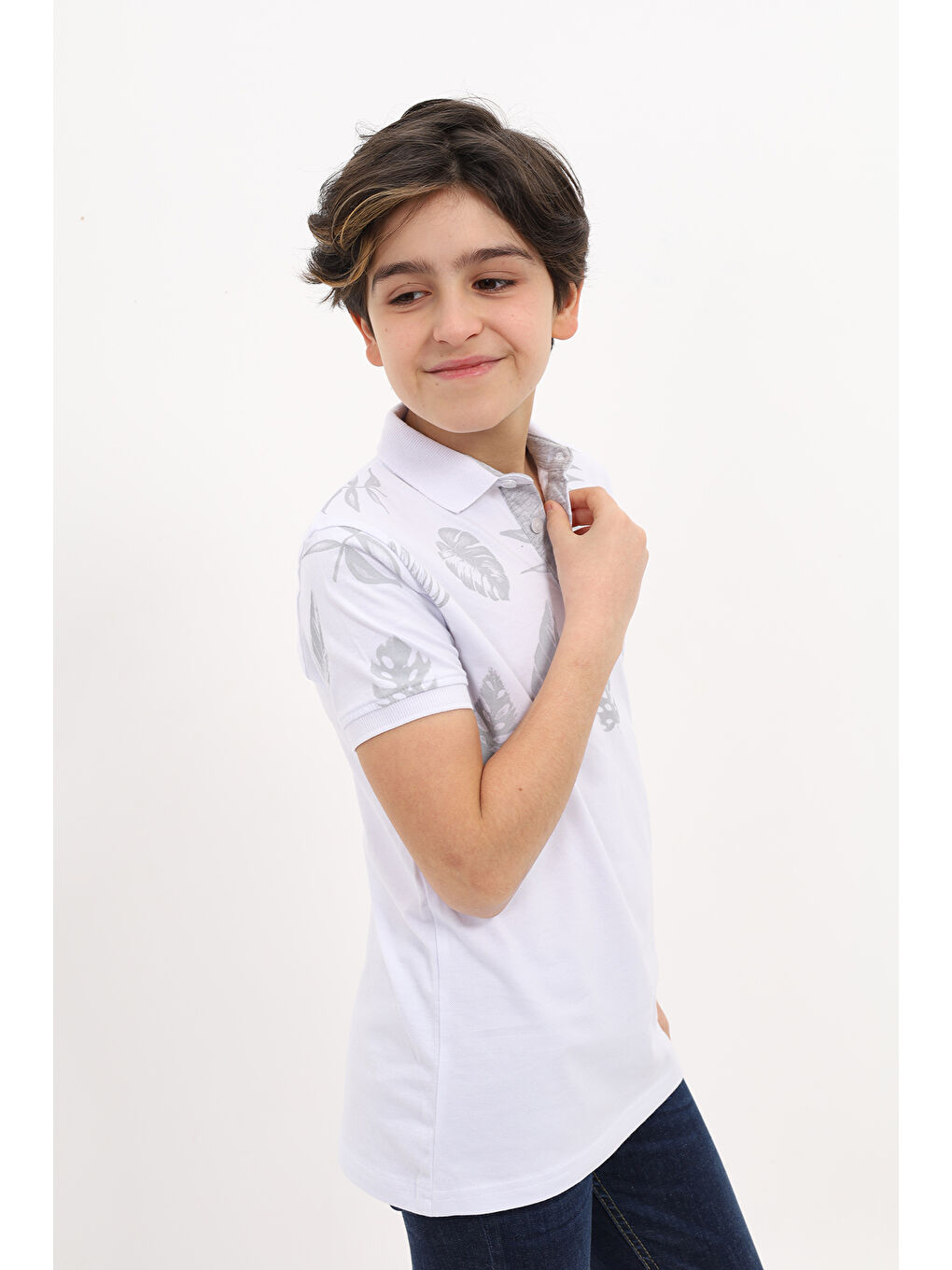 Beyaz Erkek Çocuk Baskılı Tişört-2