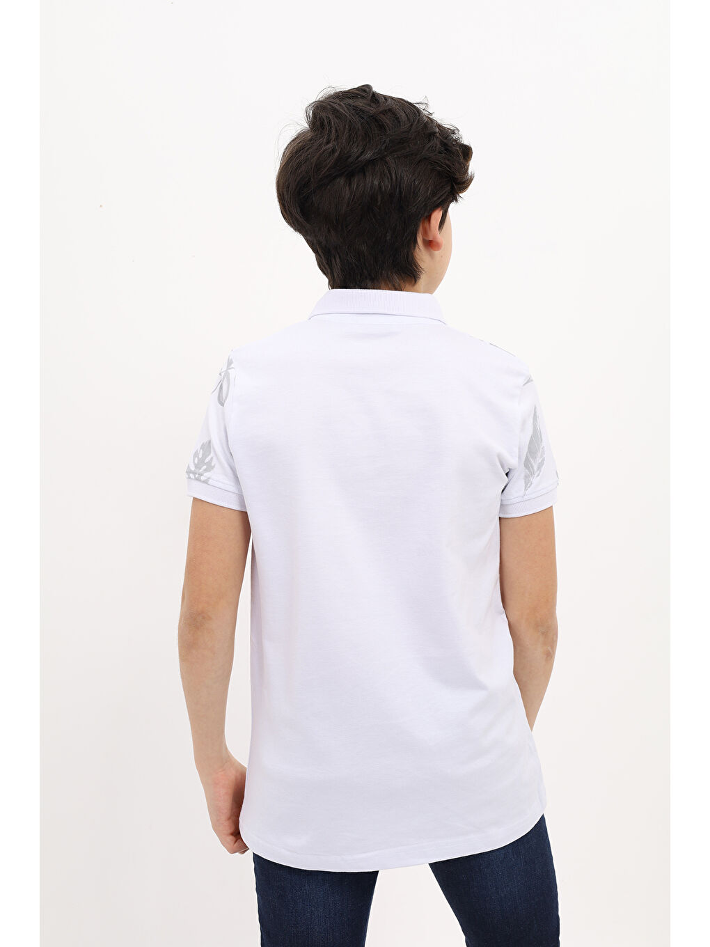 Beyaz Erkek Çocuk Baskılı Tişört-3