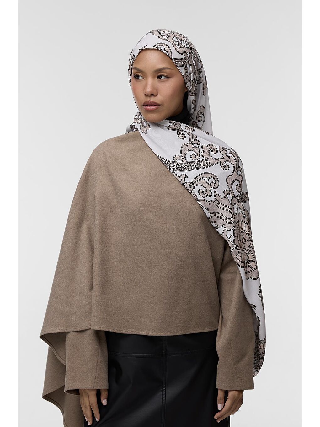 Bej Deluxe Şal Beena Desenli-2