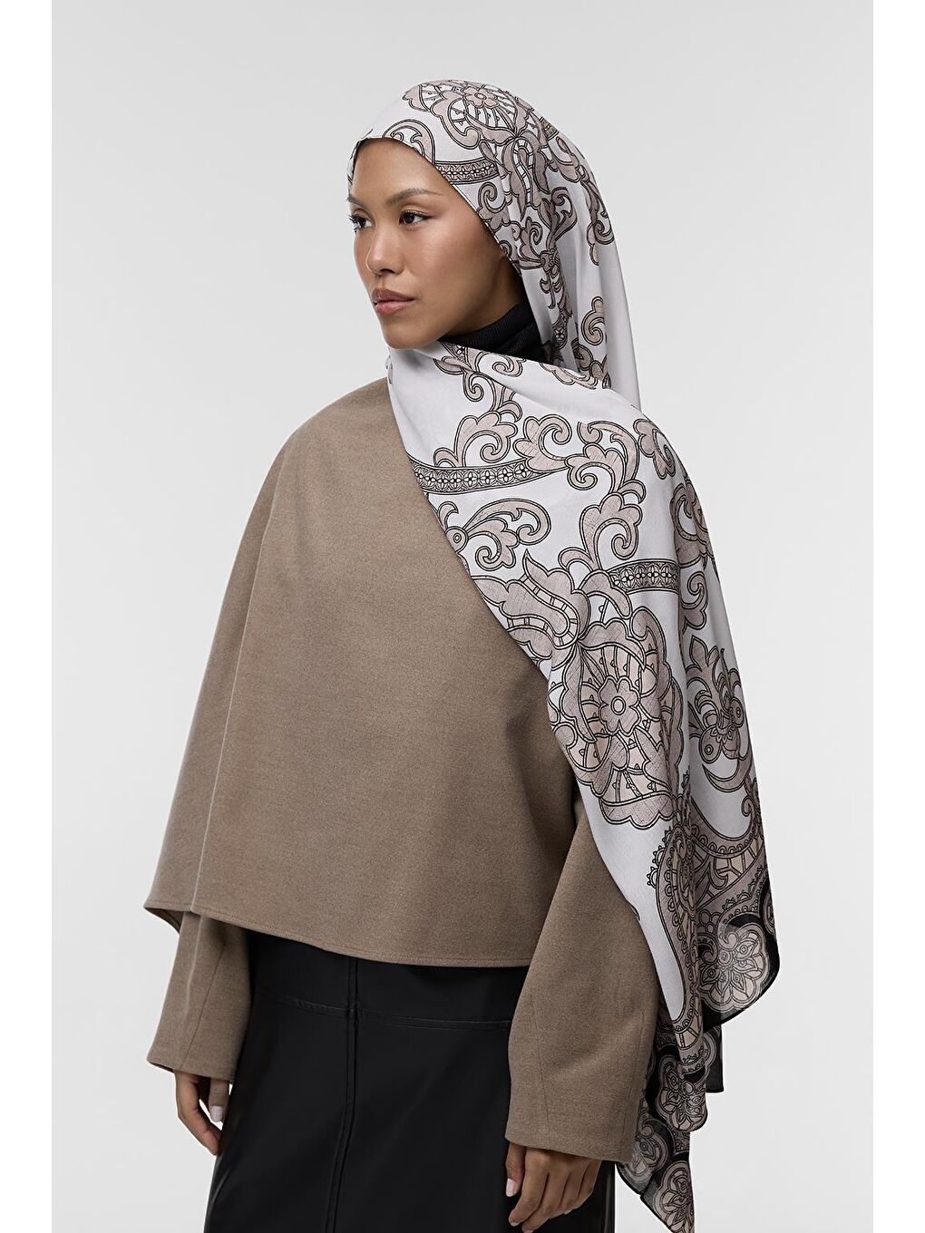 Bej Deluxe Şal Beena Desenli-3