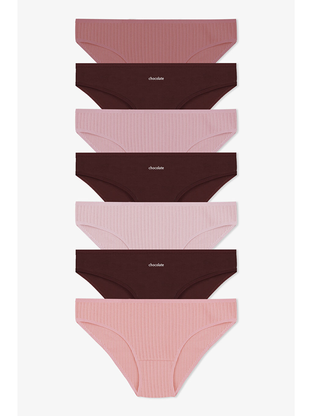 Siyah Kadın 7'li Desenli Pamuklu Elastanlı Külot