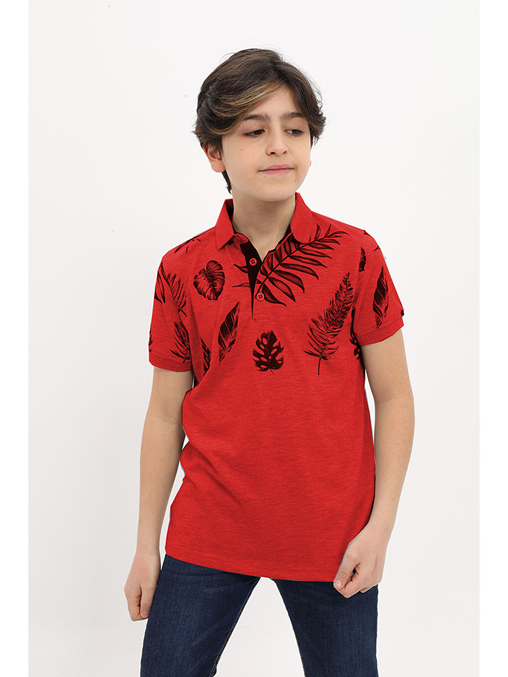 Kırmızı Erkek Çocuk Baskılı Tişört-1