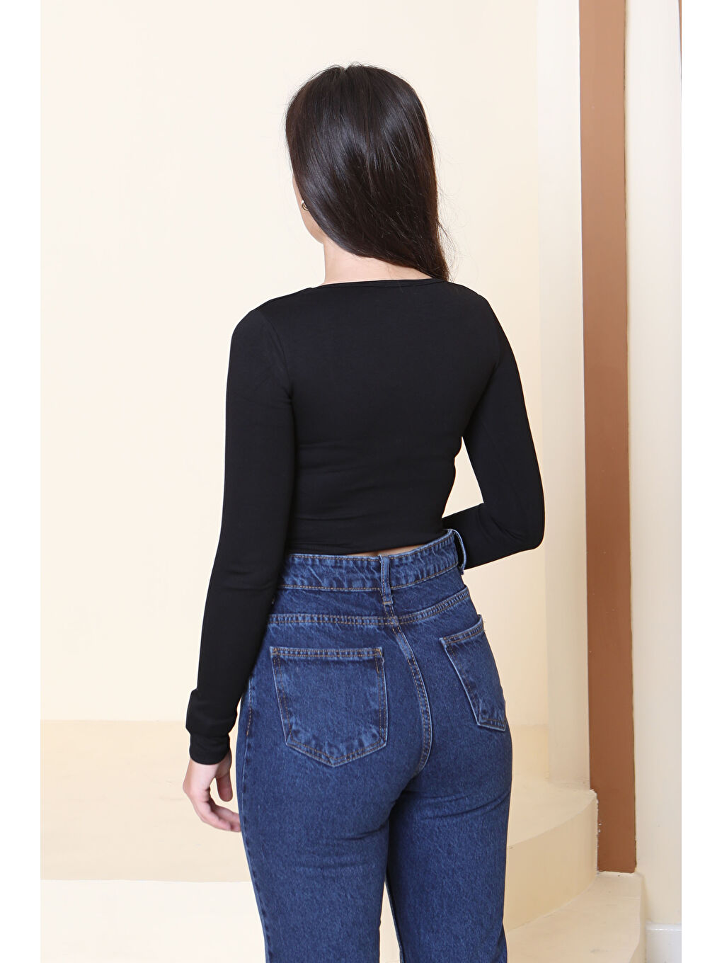 Kare Yaka Modal Crop Siyah - 27953-SIYAH-3