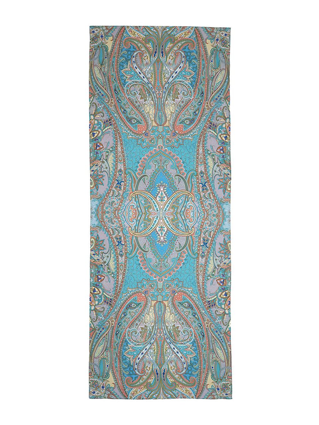 Turkuaz Deluxe Şal Minal Desenli-1
