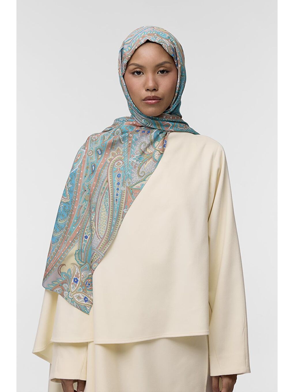 Turkuaz Deluxe Şal Minal Desenli-3