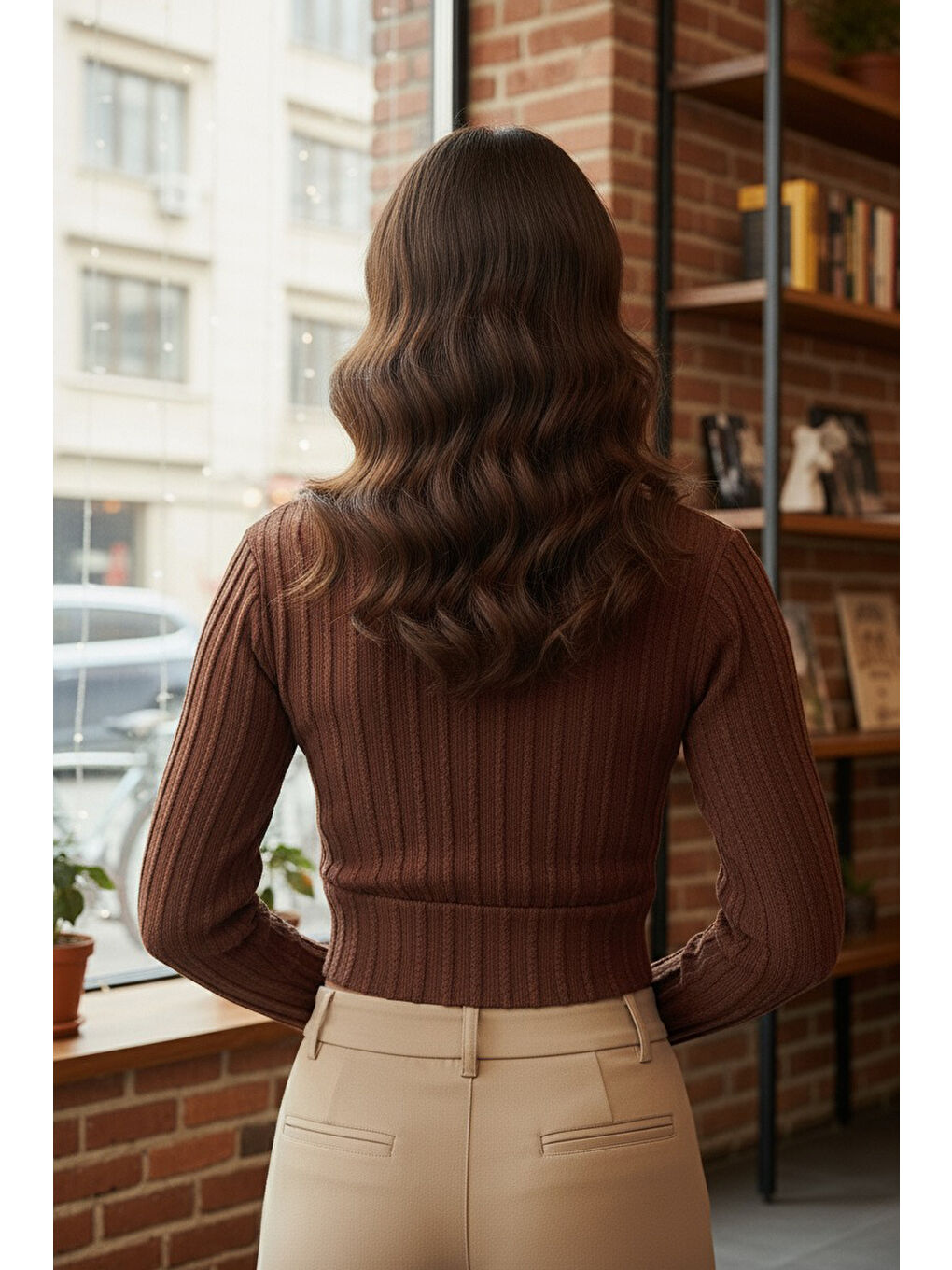 Kahverengi Leysi Crop Kahve - 27978-KAHVE-2