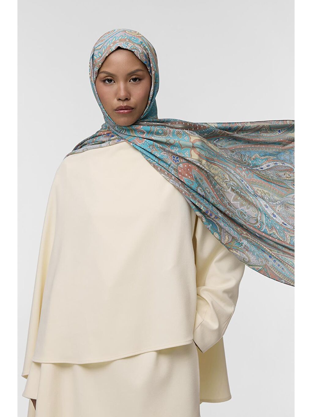 Turkuaz Deluxe Şal Minal Desenli-5