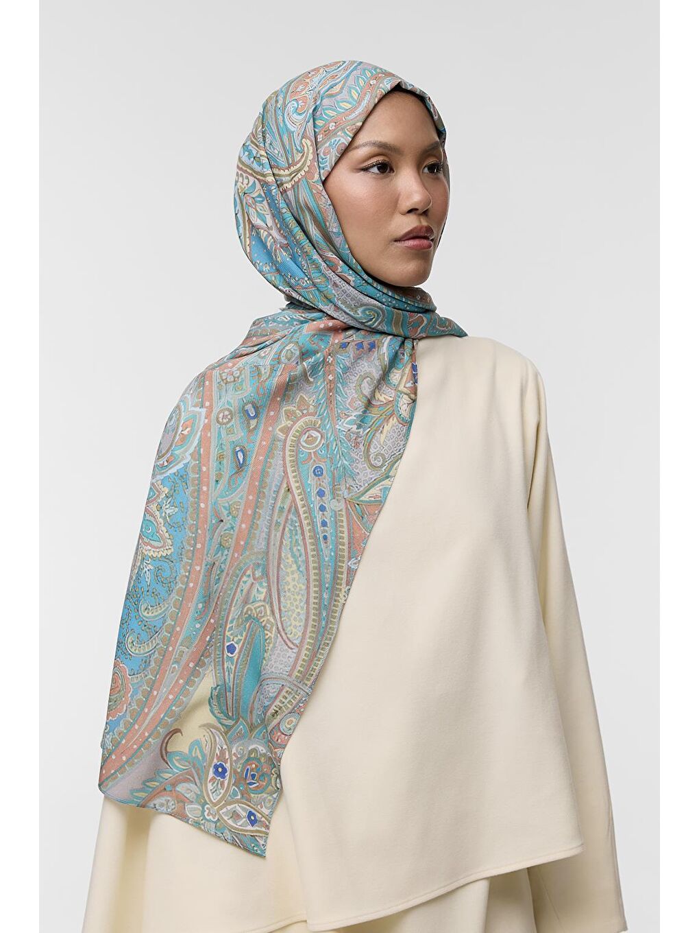 Turkuaz Deluxe Şal Minal Desenli-6