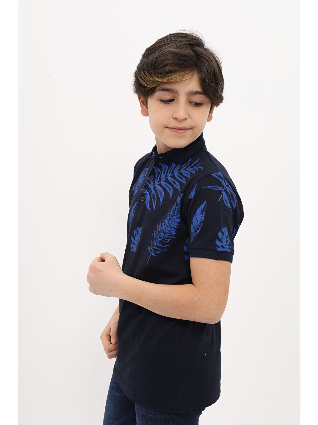 Lacivert Erkek Çocuk Baskılı Tişört-2
