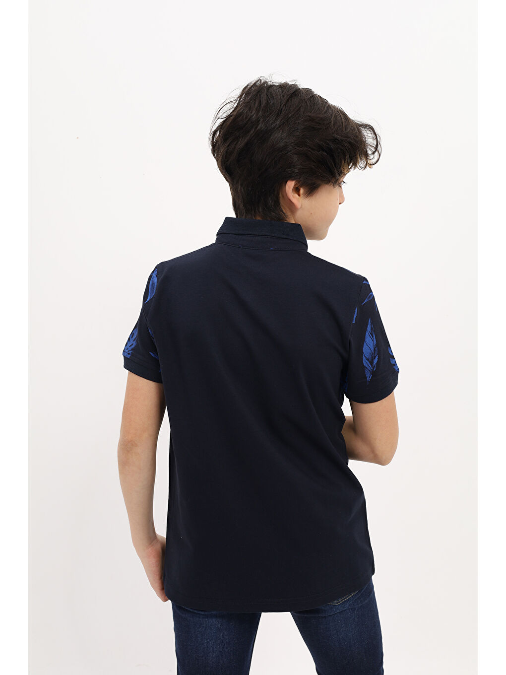 Lacivert Erkek Çocuk Baskılı Tişört-3