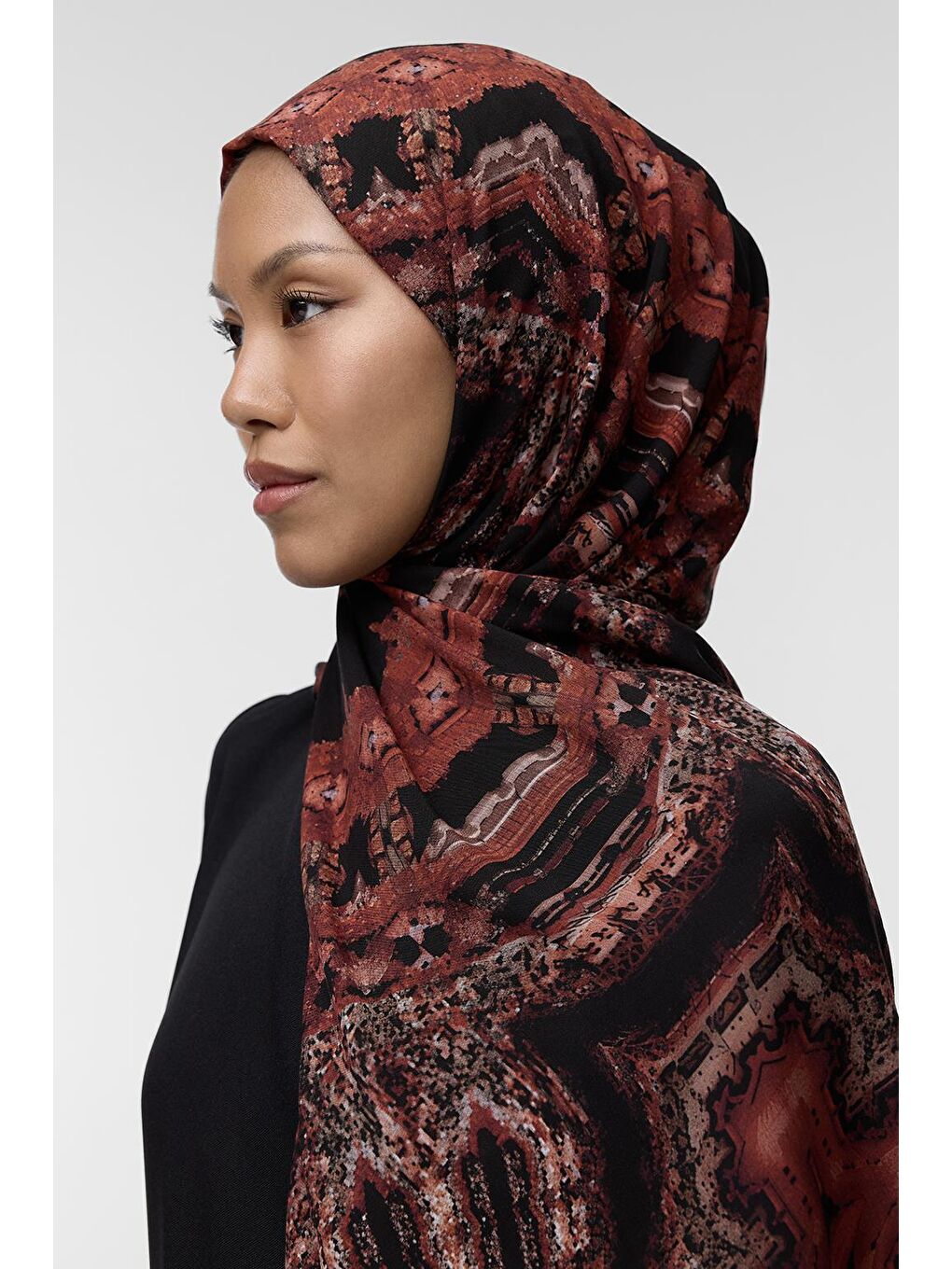 Siyah Deluxe Şal Nisha Desenli-2