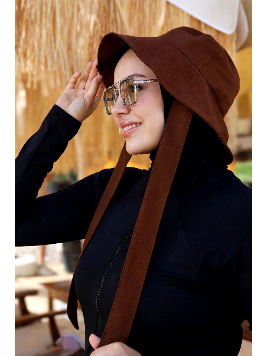 Bağlamalı Bucket Şapka RŞBUC-01 Kahverengi