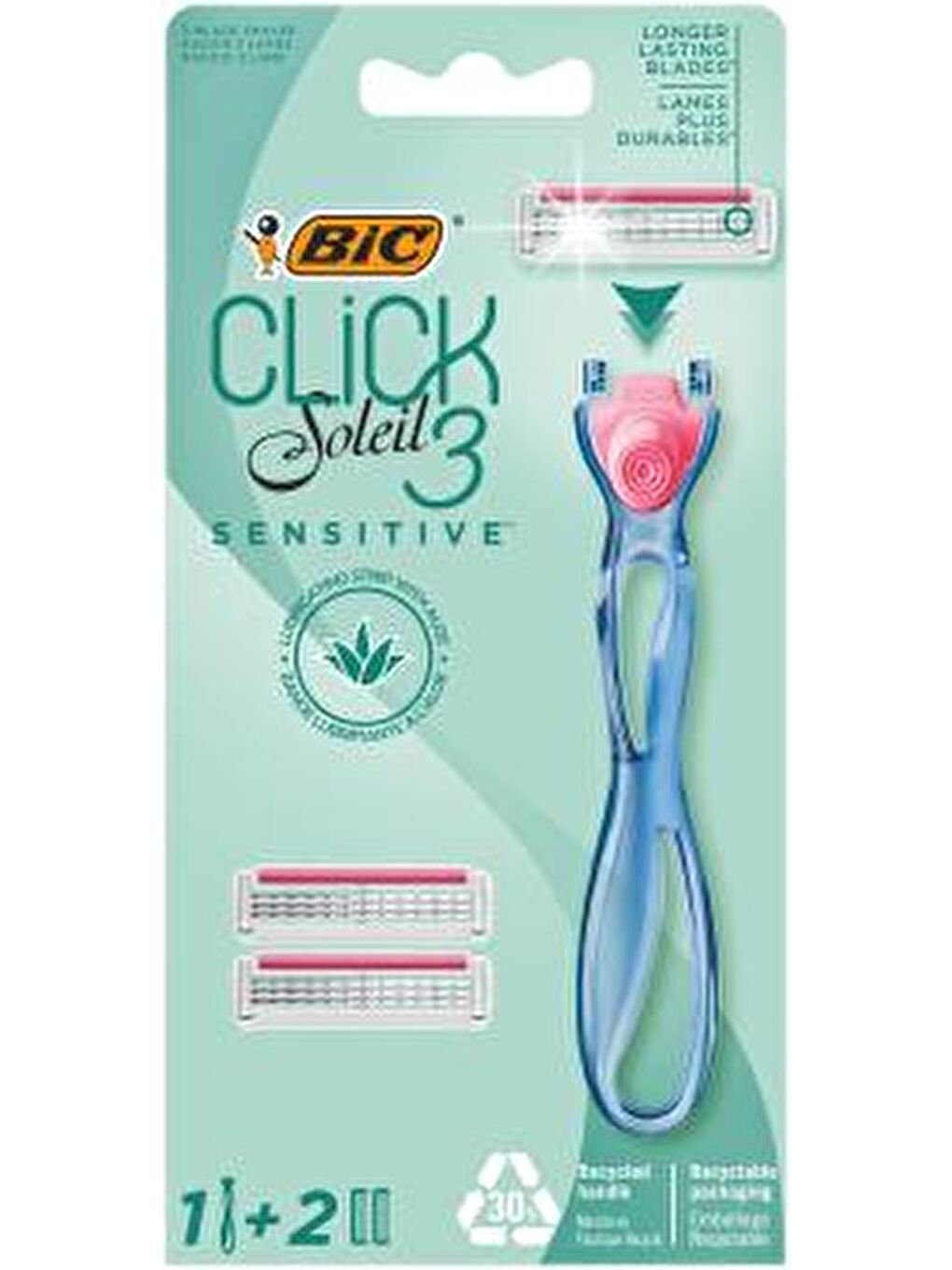 Bic Soleil Click Kadın Sistem Tıraş Bıçağı 1 Sap + 2 Yedek Kartuş - 1