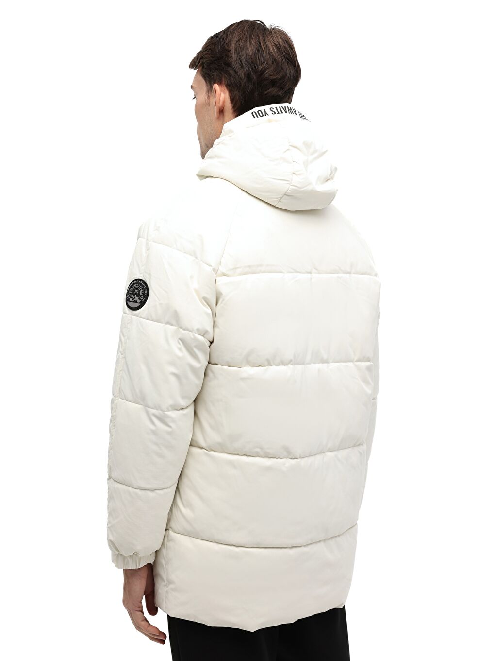 Bej ML COLIN 3OTW500 5PR Ekru Erkek Uzun Şişme Mont-1