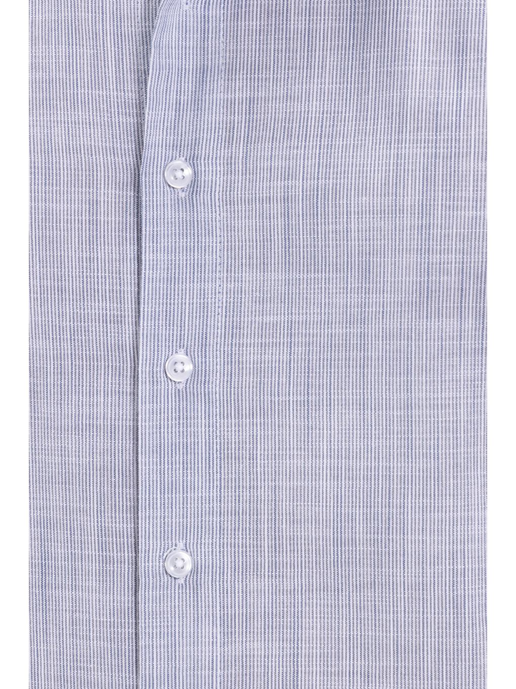 Erkek Slim Fit Dar Kesim %100 Pamuk Çizgili Uzun Kollu Keten Efektli Lacivert Gömlek-4