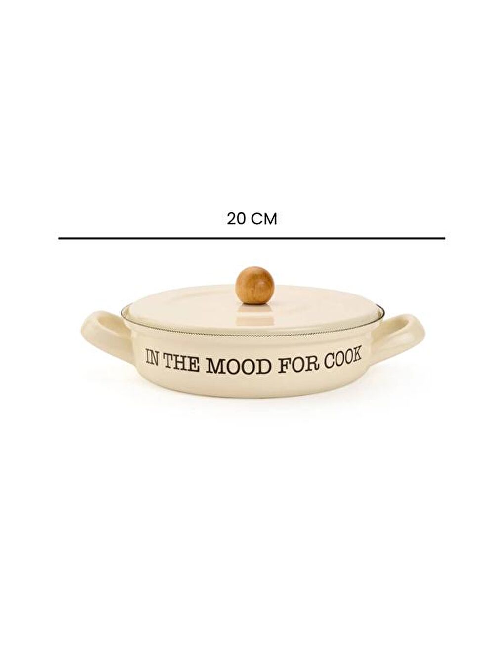 Ekru Emaye Sahan - Krem - 20 cm-3