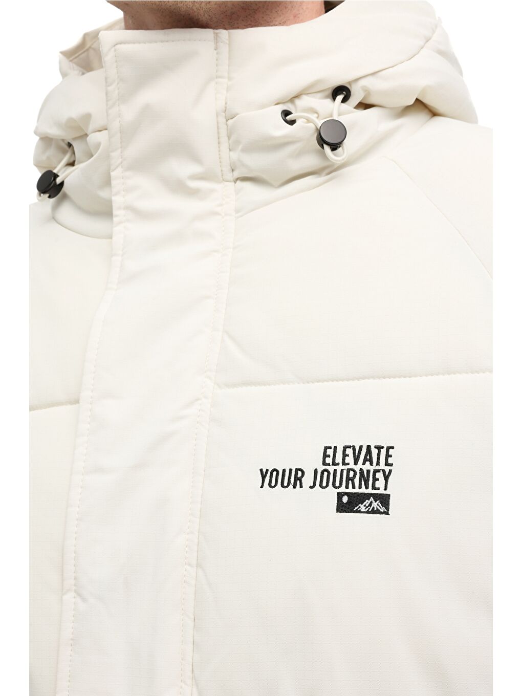 Bej ML COLIN 3OTW500 5PR Ekru Erkek Uzun Şişme Mont-3