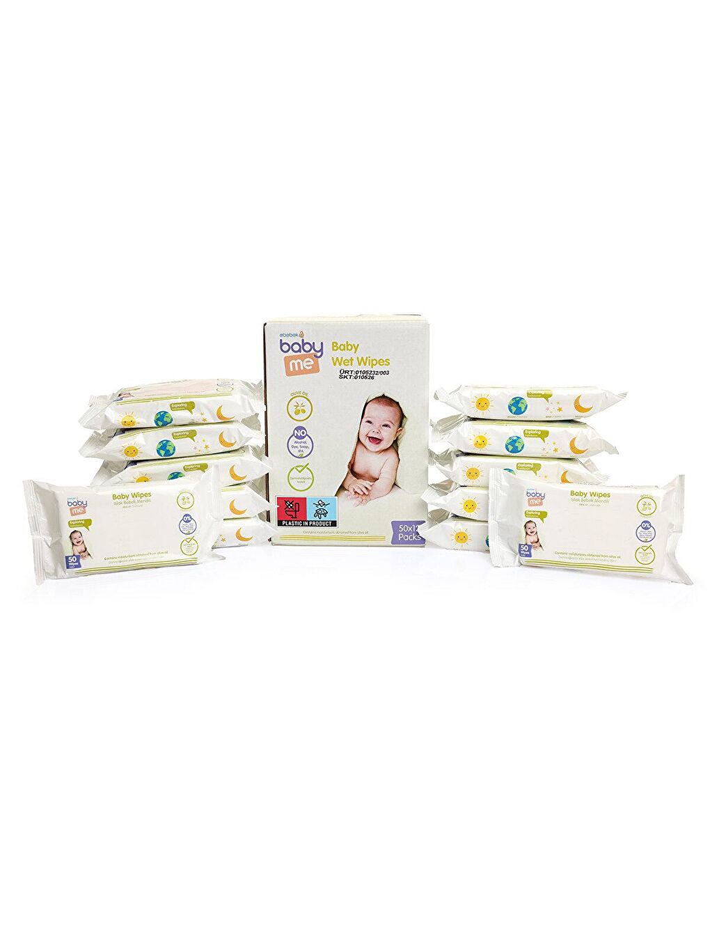 baby me Zeytinyağlı Günlük Temizleme Mendili 12x50 Adet