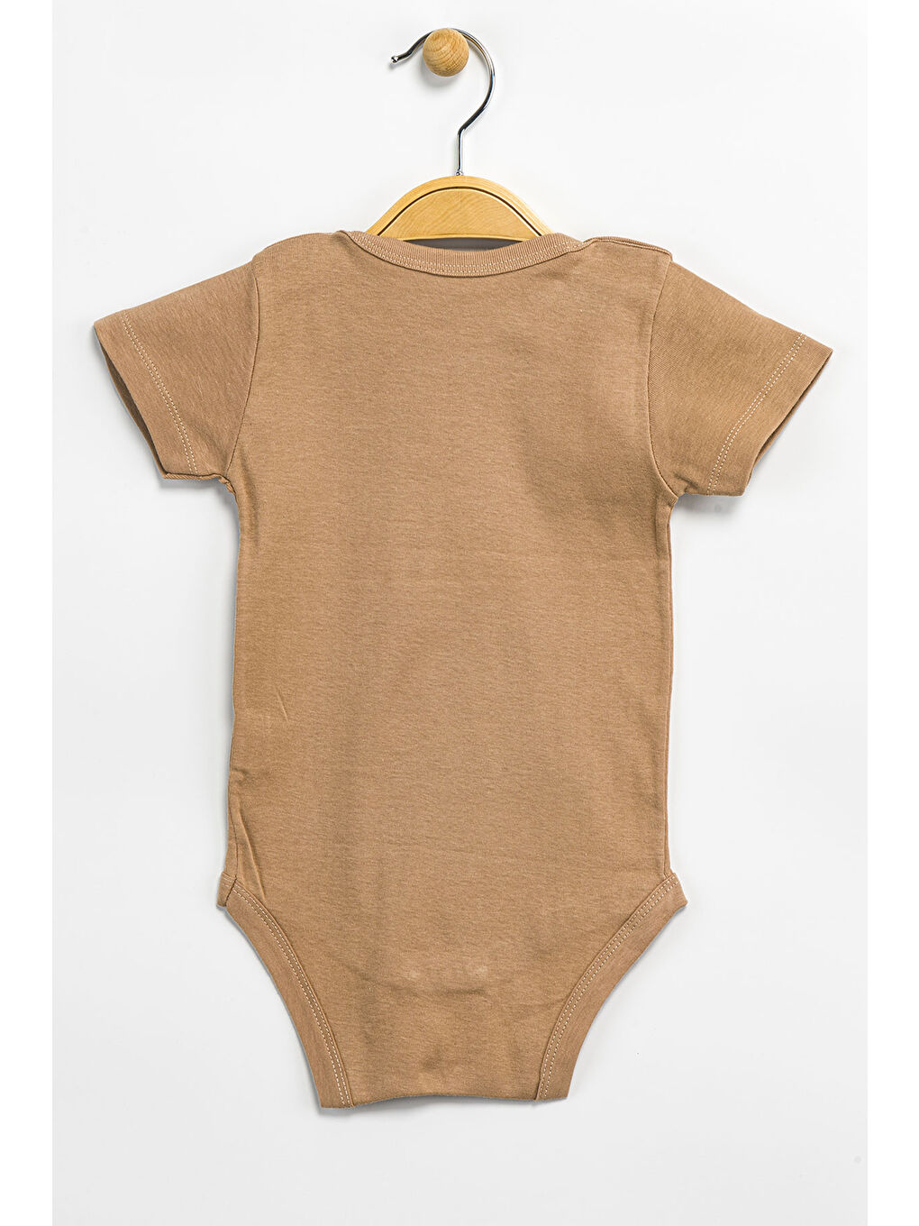 Kahverengi Erkek Kız Bebek Çıtçıtlı % 100 Pamuk Body & Zıbın-1