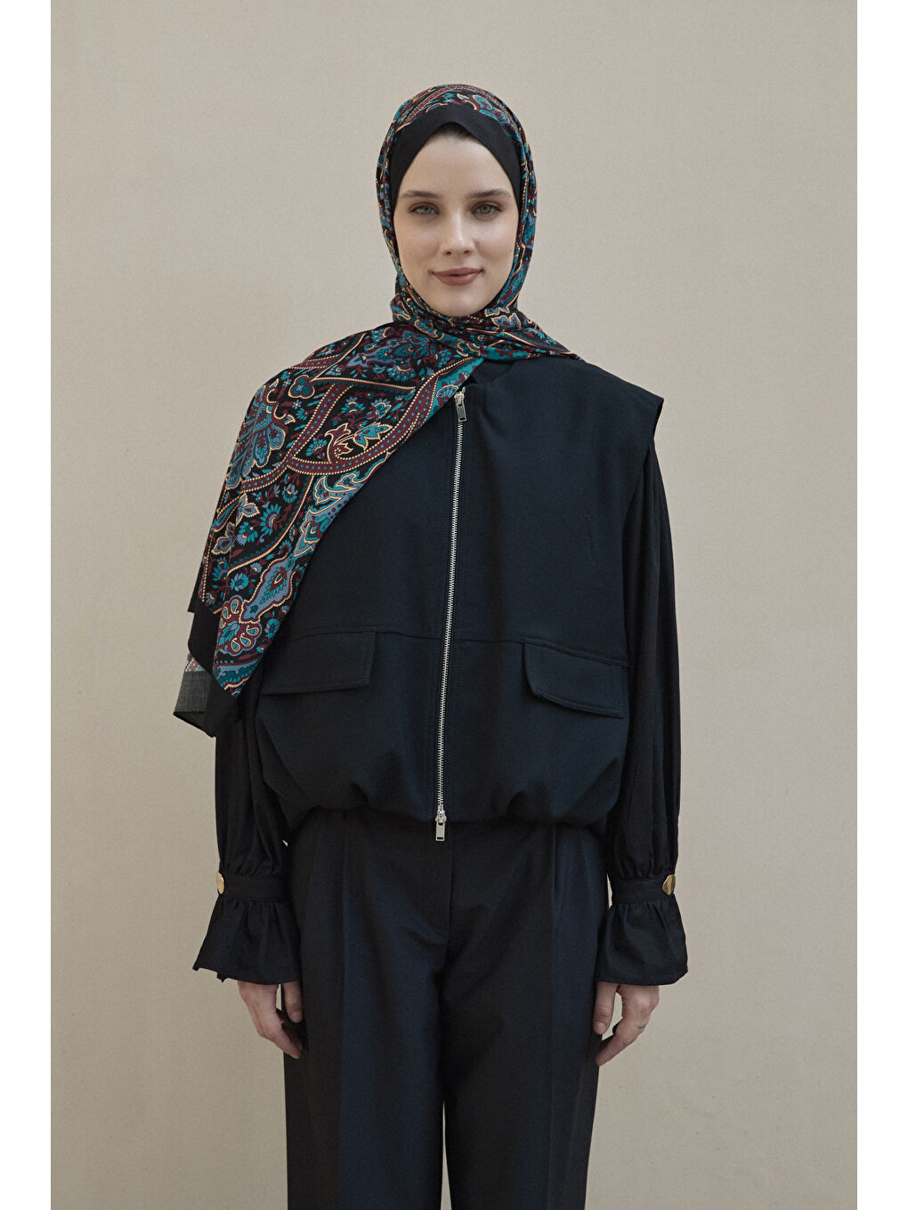 Siyah Deluxe Şal Sanvi-1